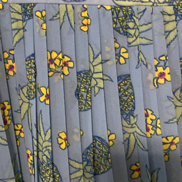 Modcloth Blue Flutter Sleeve Sundress See measurements Pineapple design pleated - Picture 8 of 14